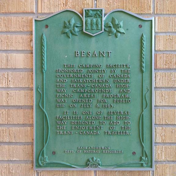 Dedication plaque at Besant Campground