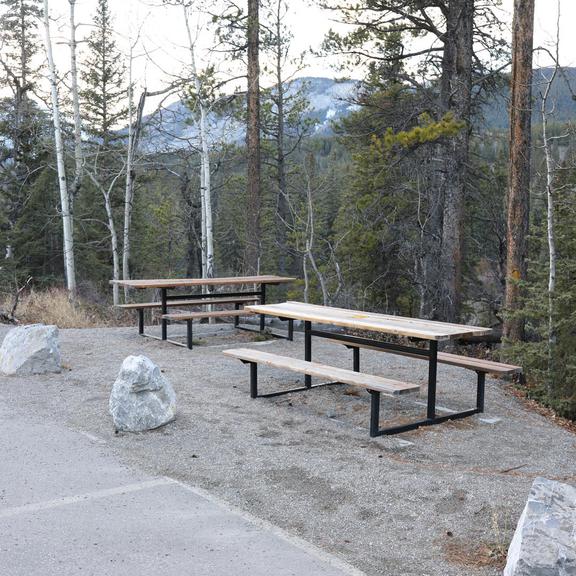 Picnic tables at Widowmaker day use area