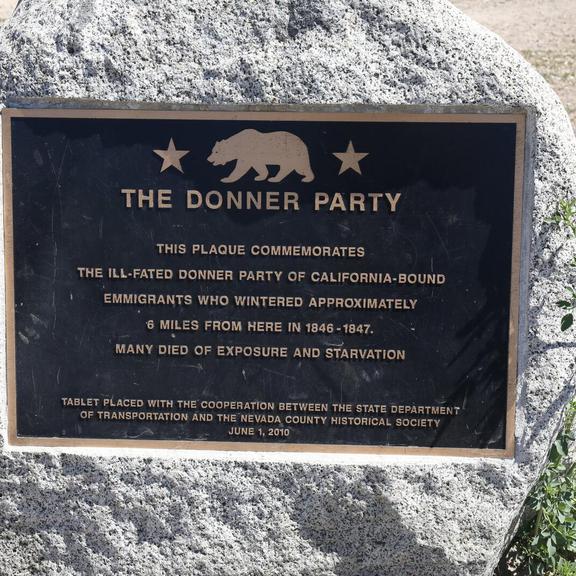 Memorial plaque at Donner Summit Rest Area