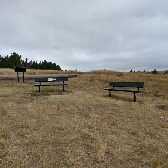 Benches at Head of the Mountain in Cypress Hills Provincial Park