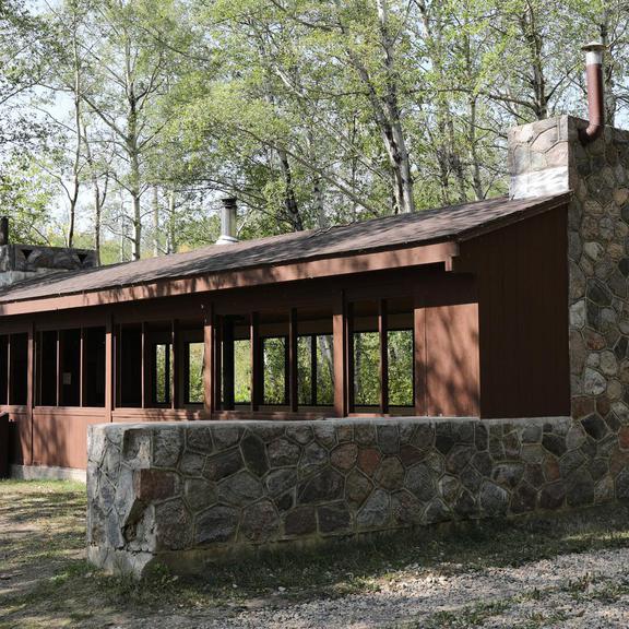 An old picnic shelter at Kenosee Lake