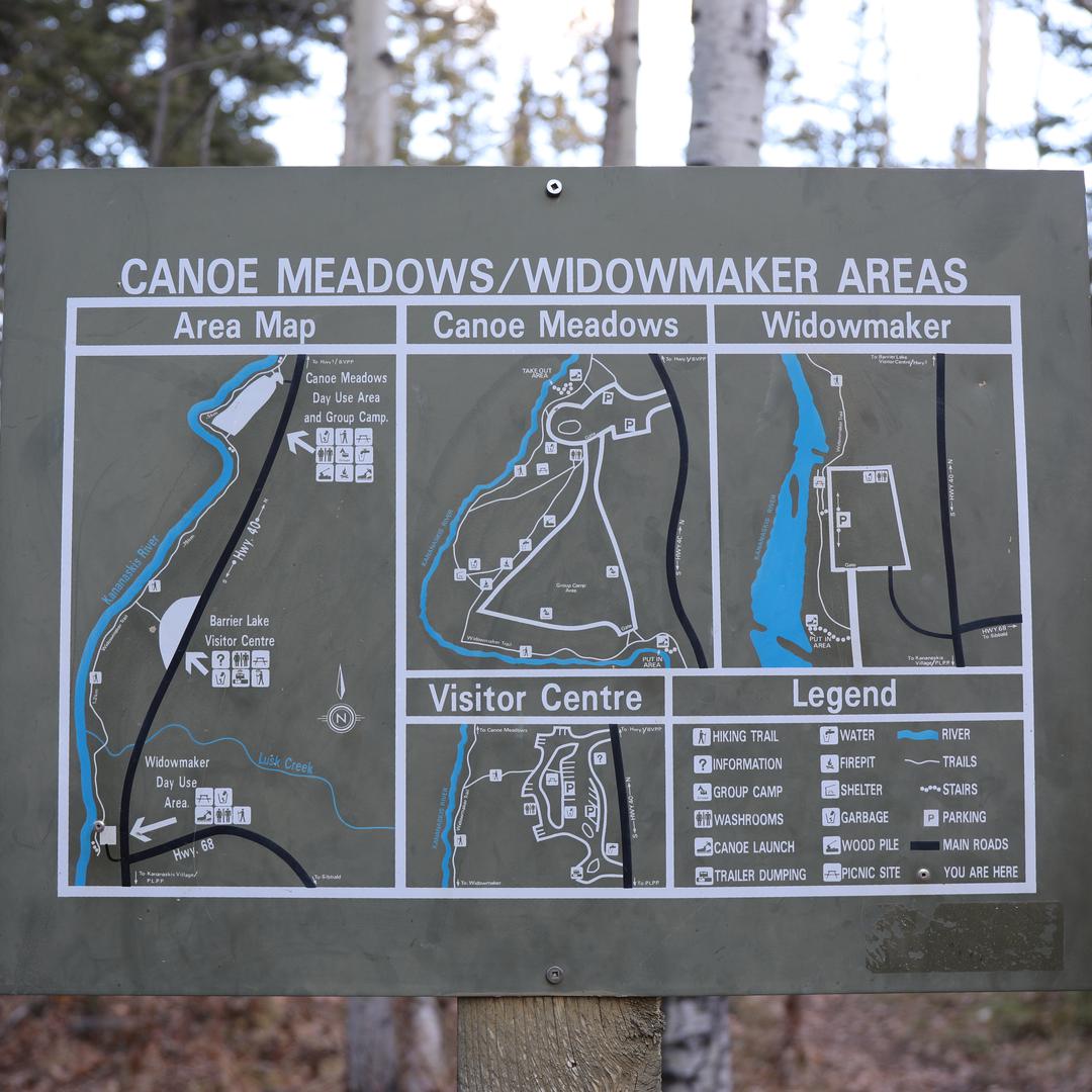 Map of trails near Widowmaker day use area