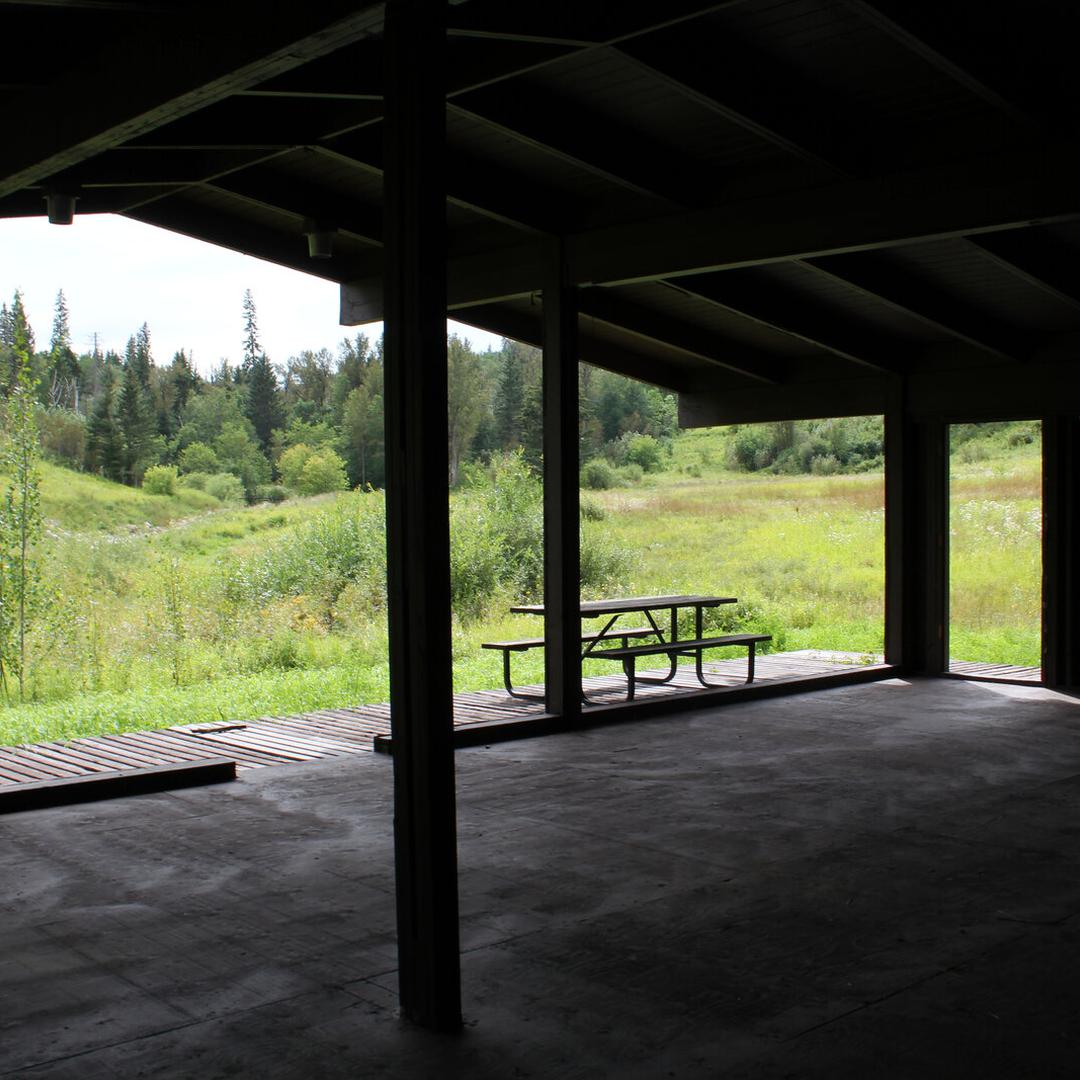 The picnic shelter as Agassiz